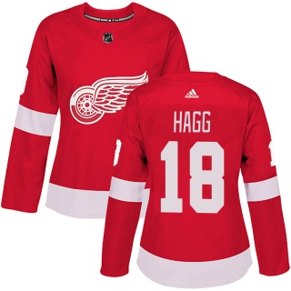 Women's Robert Hagg Detroit Red Wings Adidas Home Jersey - Authentic Red