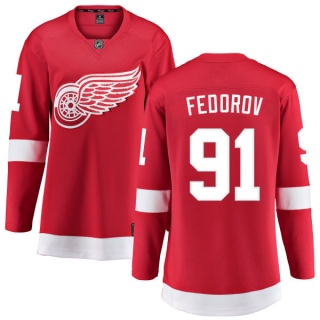 Women's Sergei Fedorov Detroit Red Wings Fanatics Branded Home Jersey - Breakaway Red