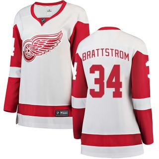 Women's Victor Brattstrom Detroit Red Wings Fanatics Branded Away Jersey - Breakaway White