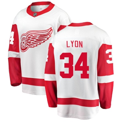 Youth Alex Lyon Detroit Red Wings Fanatics Branded Away Jersey - Breakaway White