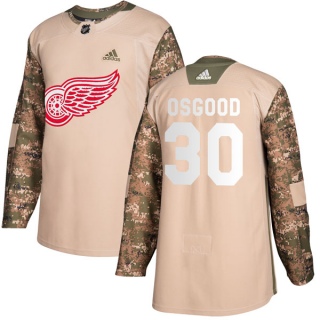 Youth Chris Osgood Detroit Red Wings Adidas Camo Veterans Day Practice Jersey - Authentic Red