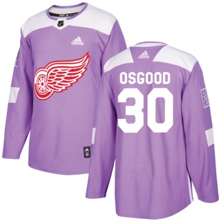 Youth Chris Osgood Detroit Red Wings Adidas Hockey Fights Cancer Practice Jersey - Authentic Purple
