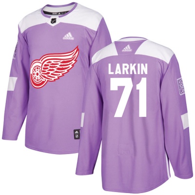 Youth Dylan Larkin Detroit Red Wings Adidas Hockey Fights Cancer Practice Jersey - Authentic Purple