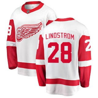 Youth Gustav Lindstrom Detroit Red Wings Fanatics Branded Away Jersey - Breakaway White