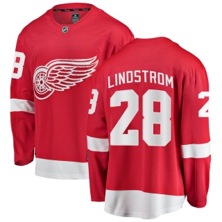 Youth Gustav Lindstrom Detroit Red Wings Fanatics Branded Home Jersey - Breakaway Red