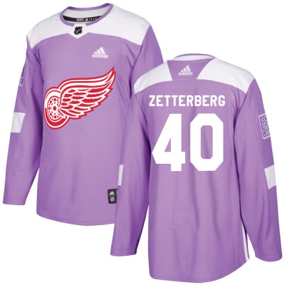 Youth Henrik Zetterberg Detroit Red Wings Adidas Hockey Fights Cancer Practice Jersey - Authentic Purple