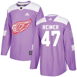 Youth James Reimer Detroit Red Wings Adidas Hockey Fights Cancer Practice Jersey - Authentic Purple