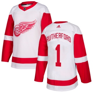 Youth Jim Rutherford Detroit Red Wings Adidas Jersey - Authentic White