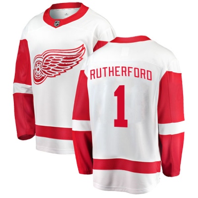 Youth Jim Rutherford Detroit Red Wings Fanatics Branded Away Jersey - Breakaway White