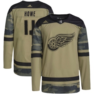 Youth Mark Howe Detroit Red Wings Adidas Camo Military Appreciation Practice Jersey - Authentic Red
