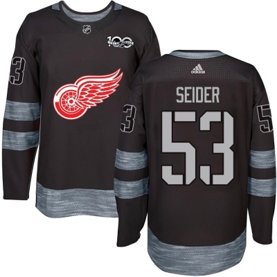 Youth Moritz Seider Detroit Red Wings 1917- 100th Anniversary Jersey - Authentic Black