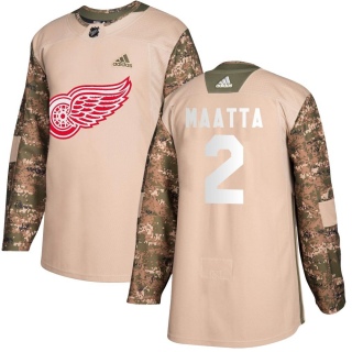 Youth Olli Maatta Detroit Red Wings Adidas Camo Veterans Day Practice Jersey - Authentic Red