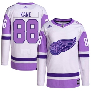 Youth Patrick Kane Detroit Red Wings Adidas Hockey Fights Cancer Primegreen Jersey - Authentic White/Purple