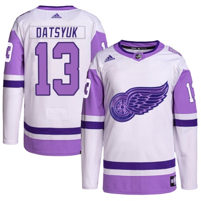 Youth Pavel Datsyuk Detroit Red Wings Adidas Hockey Fights Cancer Primegreen Jersey - Authentic White/Purple