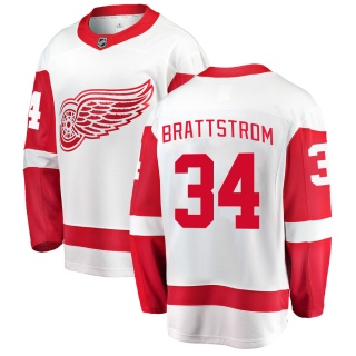 Youth Victor Brattstrom Detroit Red Wings Fanatics Branded Away Jersey - Breakaway White