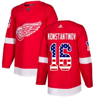 Youth Vladimir Konstantinov Detroit Red Wings Adidas USA Flag Fashion Jersey - Authentic Red